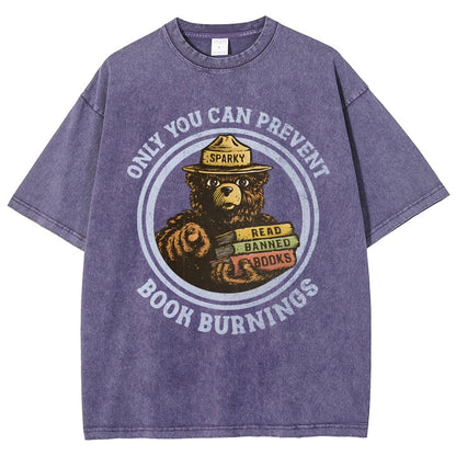 Only You Can Prevent Book Burnings Vintage Distressed T-shirt