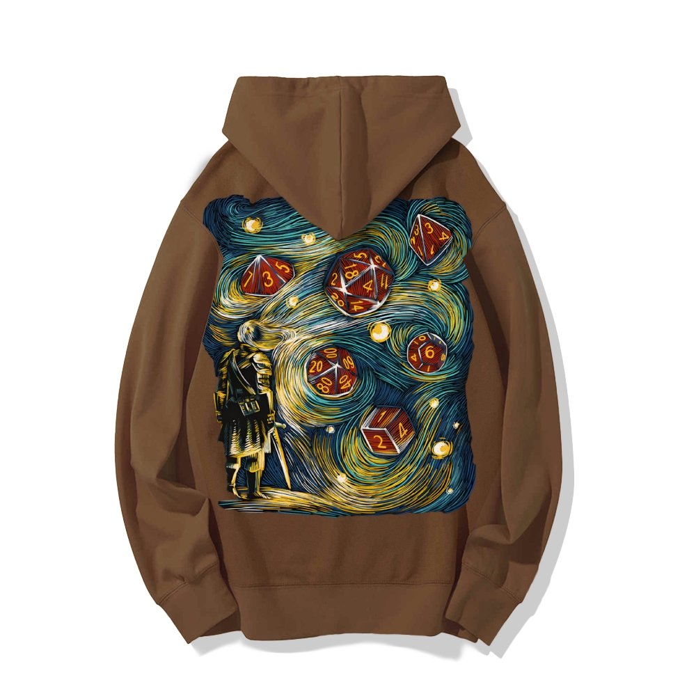 Starry Dice Printed Back Cotton Hoodie