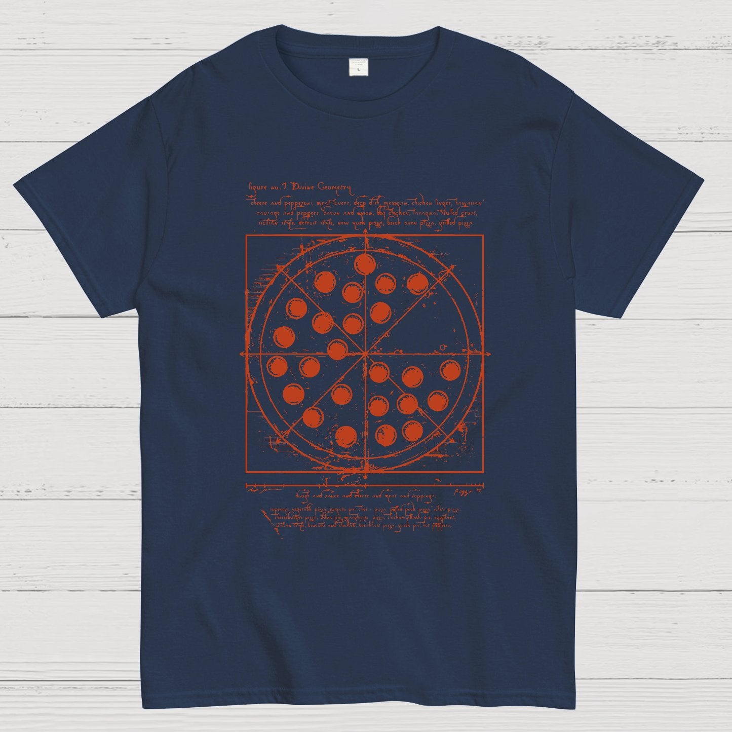 Vitruvian Pizza Geek T-Shirt