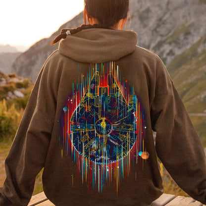 The Neon Falcon Printed Back Cotton Hoodie