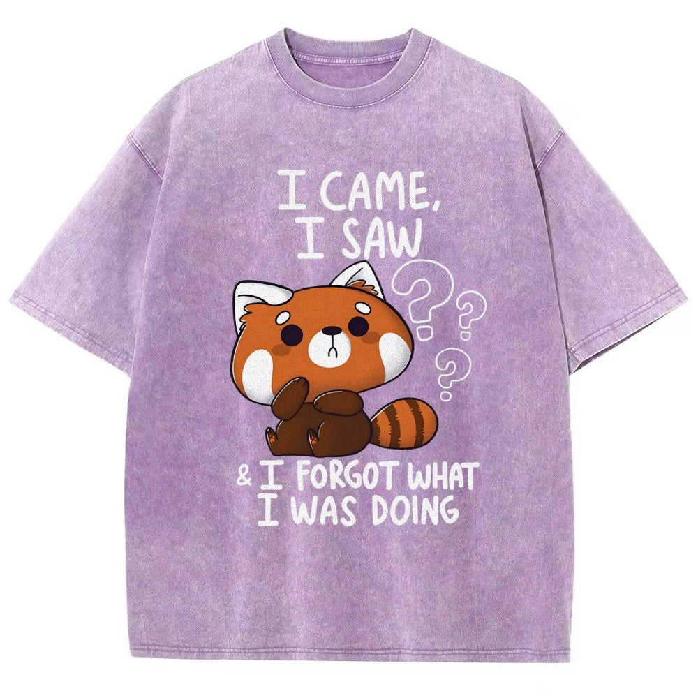 I Came I Saw I Forgot What I Was Doing Forgetful Red Panda Vintage Distressed T-shirt