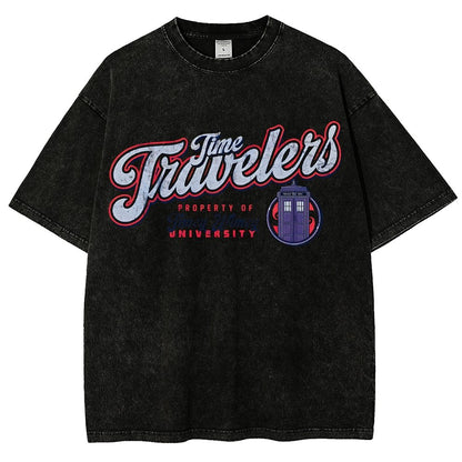 Timey Wimey University Vintage Distressed T-shirt
