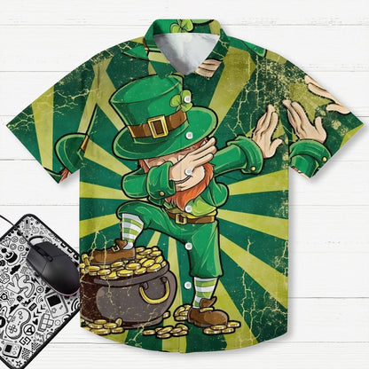 St. Patrick's Day Vintage Art Print Geek Hawaiian Shirt
