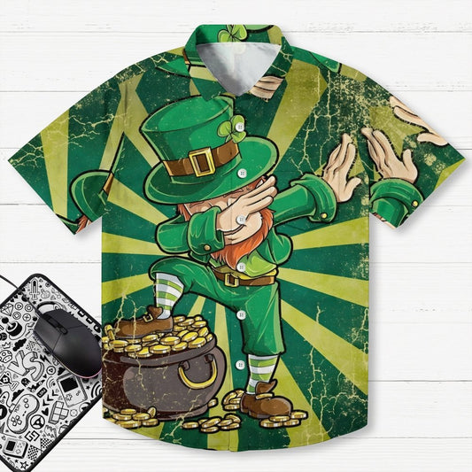 St. Patrick's Day Vintage Art Print Geek Hawaiian Shirt