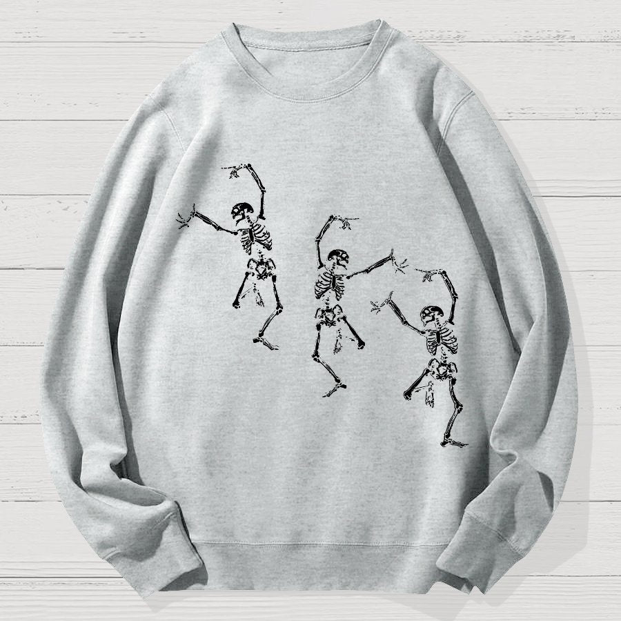 Skeleton Dancing Halloween Geek Cotton Sweatshirt