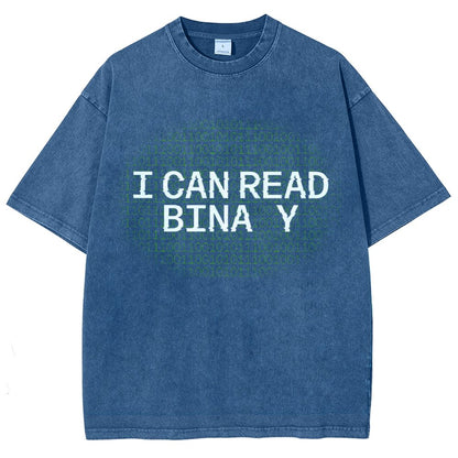 I Can Read Binary Vintage Distressed T-shirt
