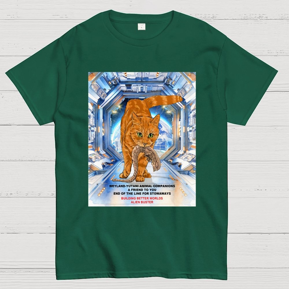Mystery Creature Buster - Ginger Cat Building Better Worlds Geek T-Shirt