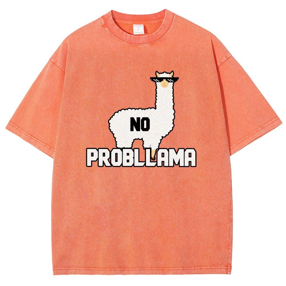No Probllama Vintage Distressed T-shirt