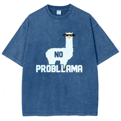 No Probllama Vintage Distressed T-shirt