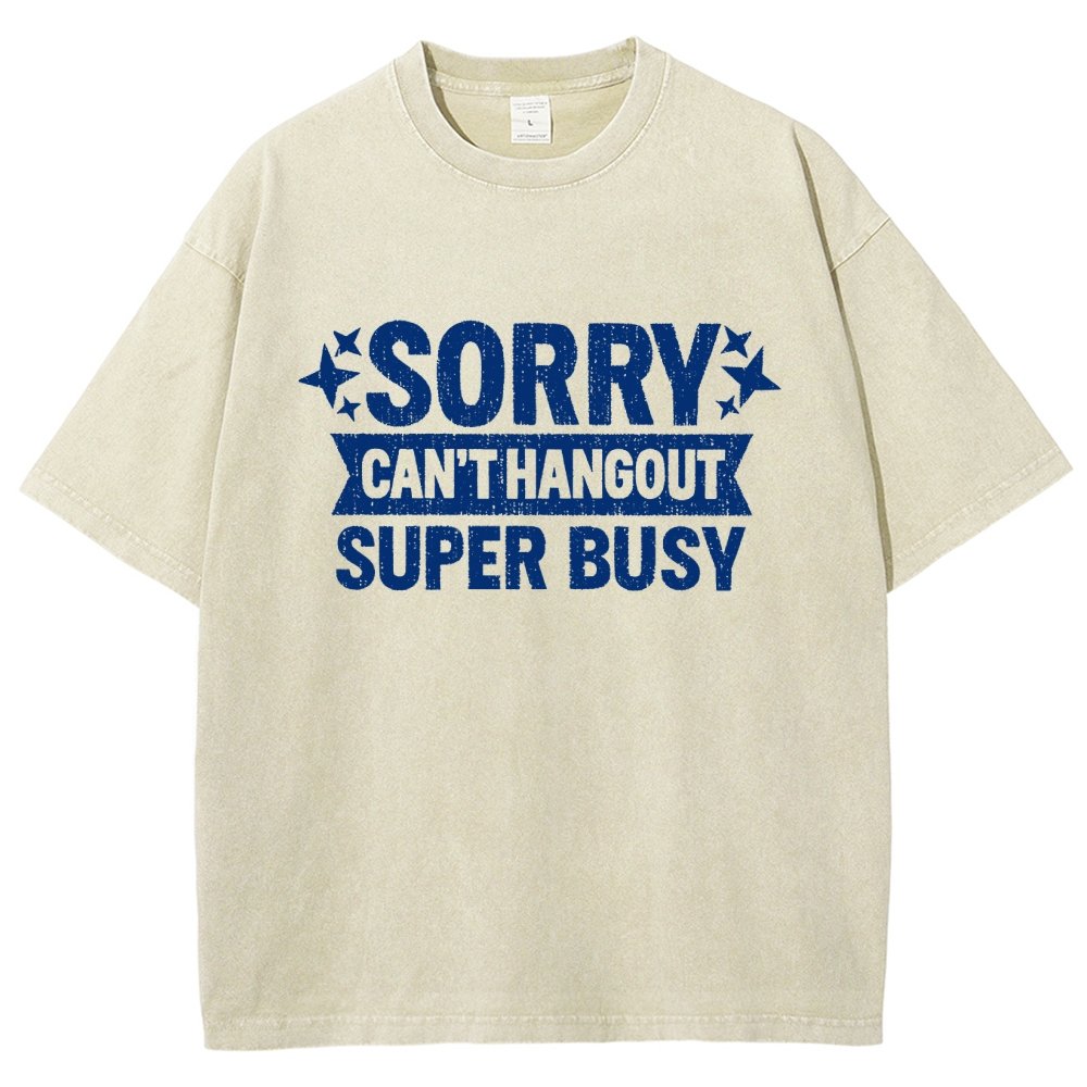 Sorry — Can’T Hang Out — Super Busy Vintage Distressed T-shirt