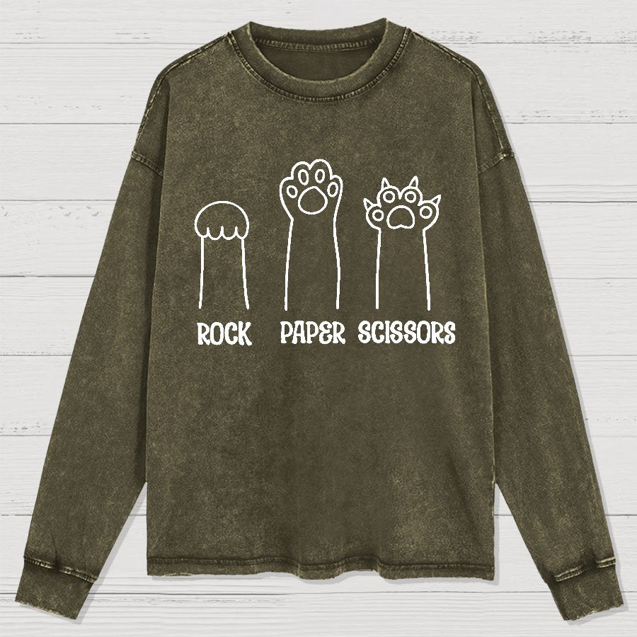 Rock Paper Scissors Washed Long Sleeve Tee