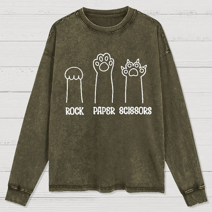 Rock Paper Scissors Washed Long Sleeve Tee