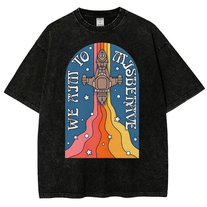 Psychedelic Aim to Misbehave Vintage Distressed T-shirt