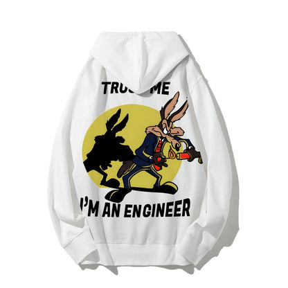 Trust Me I'm An Engineer Printed Back Cotton Hoodie