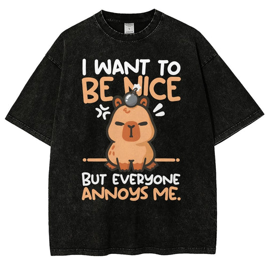 Capy Wants To Be Nice Vintage Distressed T-shirt