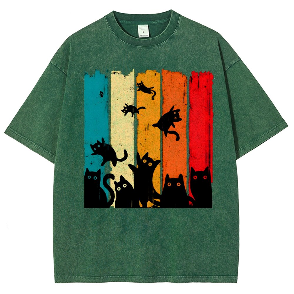 Retro Kitty Chaos Vintage Distressed T-shirt