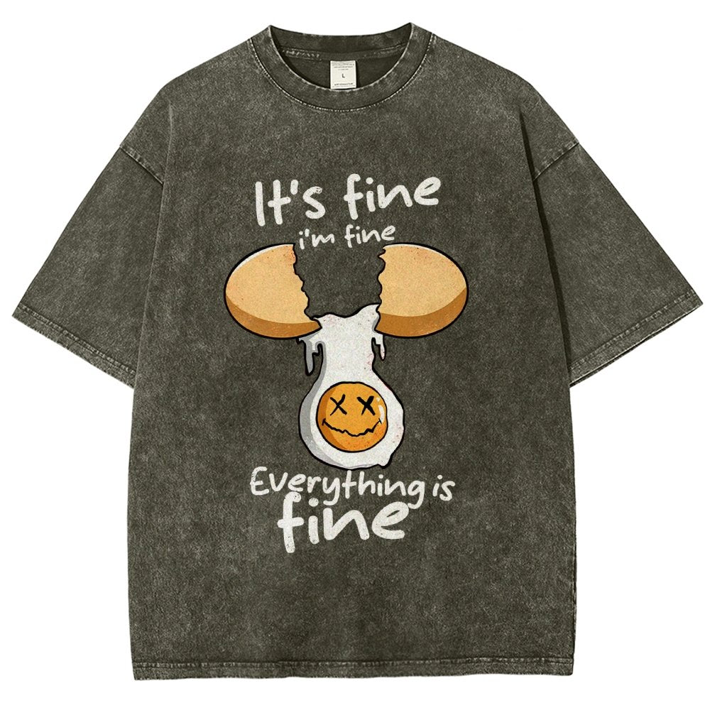 Everything is fine Vintage Distressed T-shirt