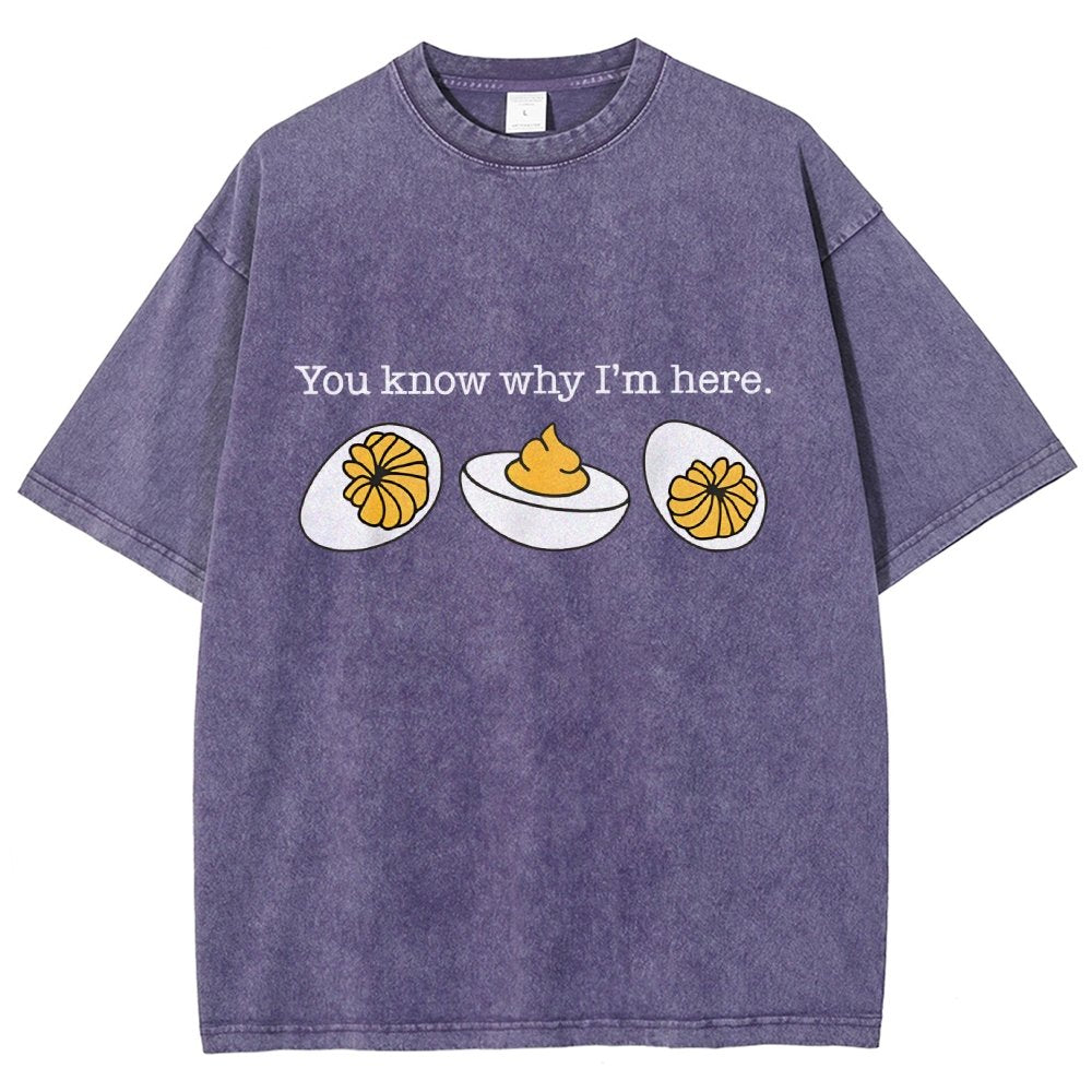 Retro You Know Why I'm Here Deviled Egg Vintage Distressed T-shirt