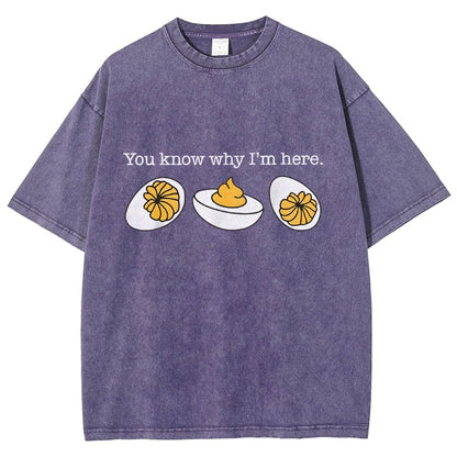 Retro You Know Why I'm Here Deviled Egg Vintage Distressed T-shirt