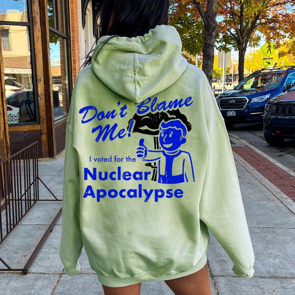 I Voted for the Apocalypse Printed Back Unisex Cotton Hoodie