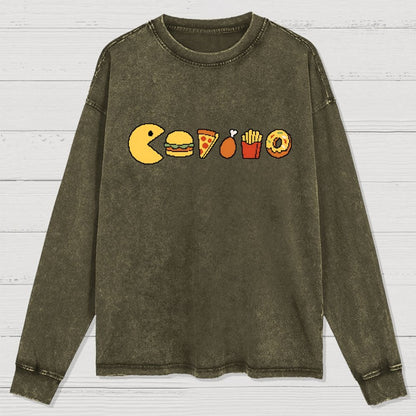 Snack-man Washed Long Sleeve Tee