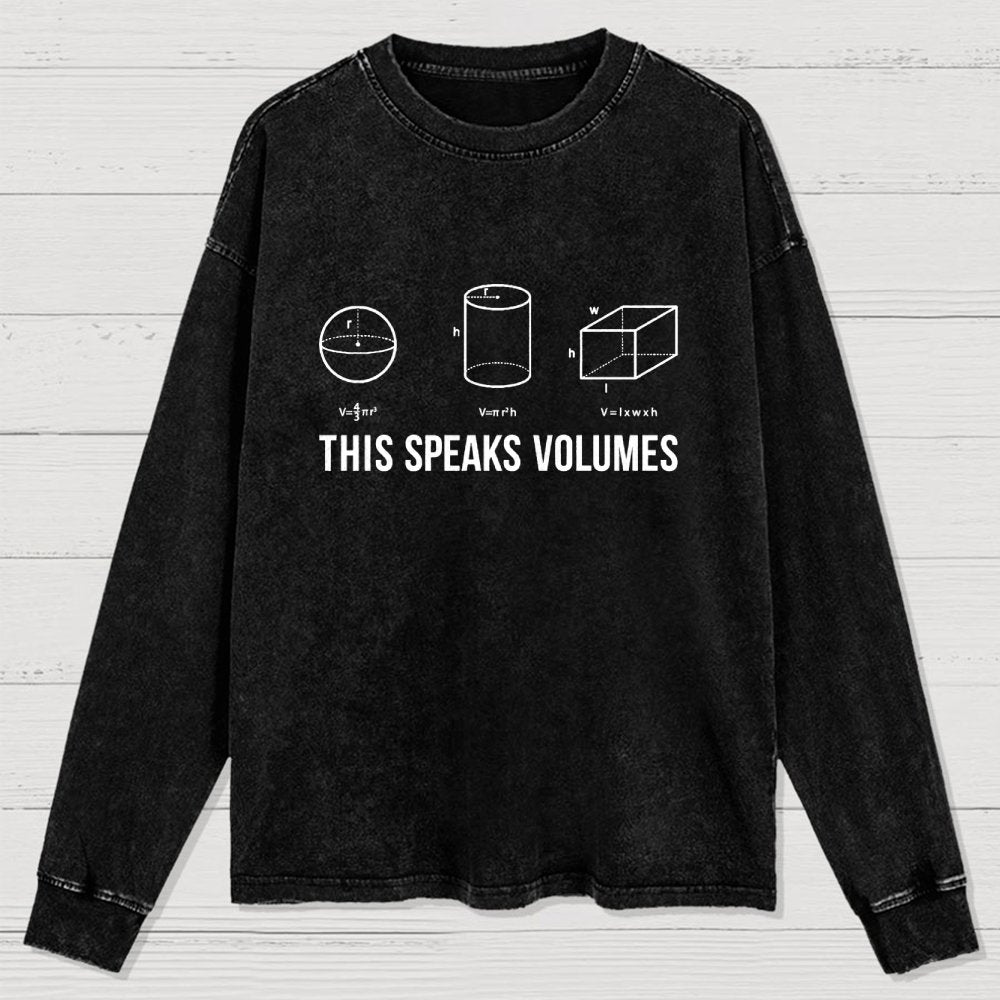 This Speaks Volumes Geometry Washed Long Sleeve Tee