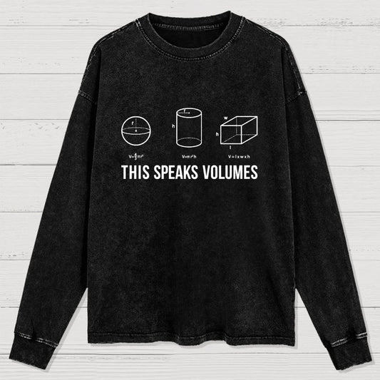 This Speaks Volumes Geometry Washed Long Sleeve Tee