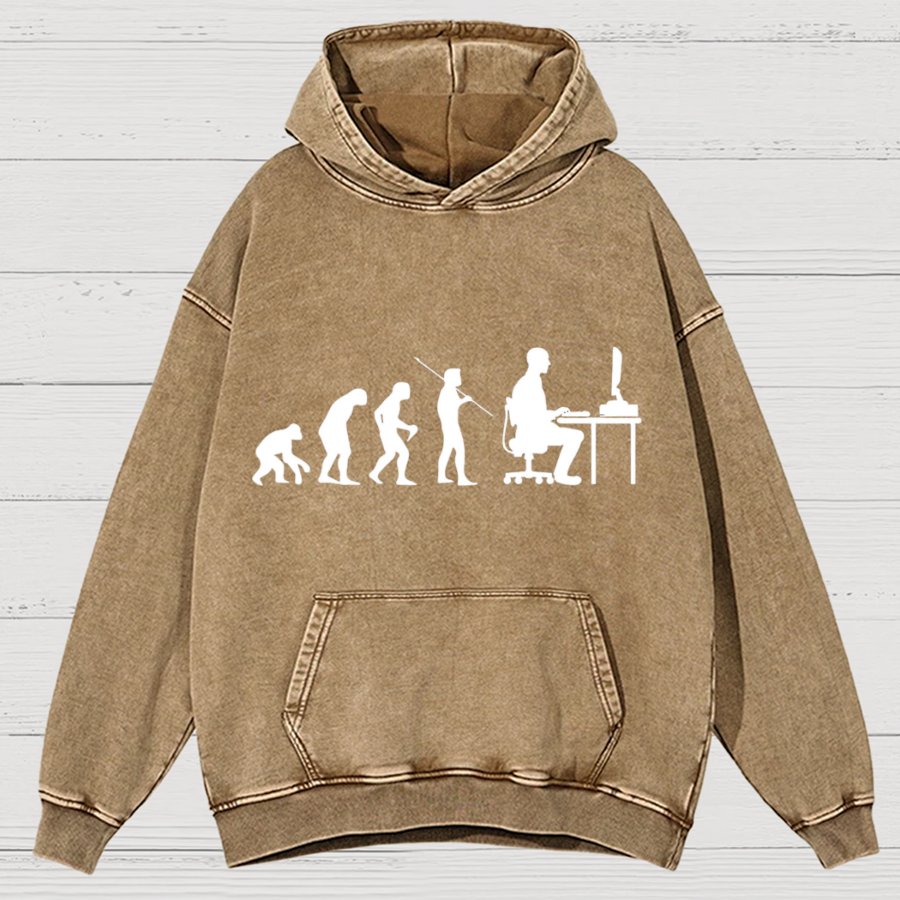 Computer Worker Evolution Shirt, Programmer Vintage Distressed Hoodie