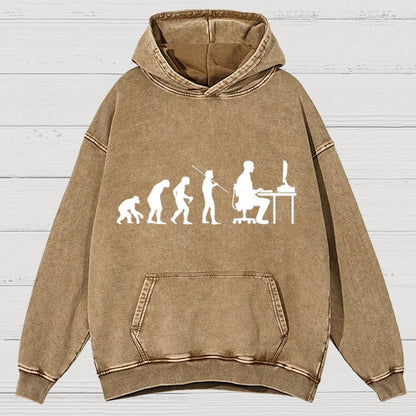 Computer Worker Evolution Shirt, Programmer Vintage Distressed Hoodie