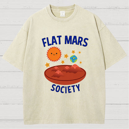 Flat Mars Society Nerdy Vintage Distressed T-shirt