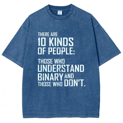 10 Kinds Of People Binary Vintage Distressed T-shirt