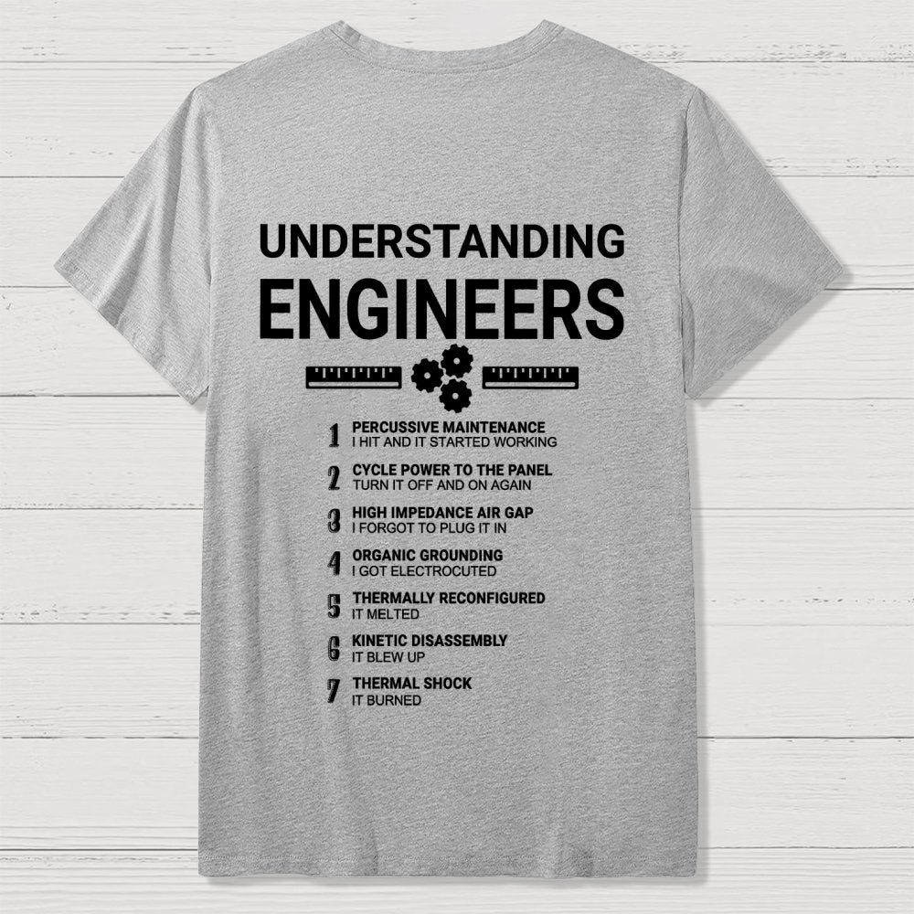 Understanding Engineers Front And Back Printing Geek T-Shirt