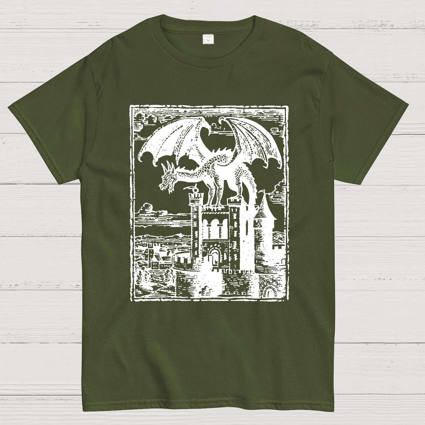 Dragon Vintage Dark Art Graphic Geek T-Shirt
