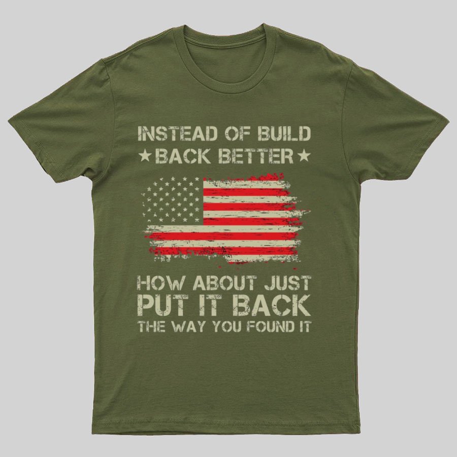Instead Of Build Back Better How About Just Put It Back 1776 T-Shirt