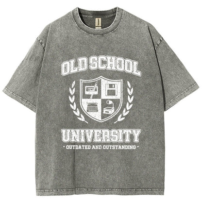 Old School University Vintage Distressed T-shirt