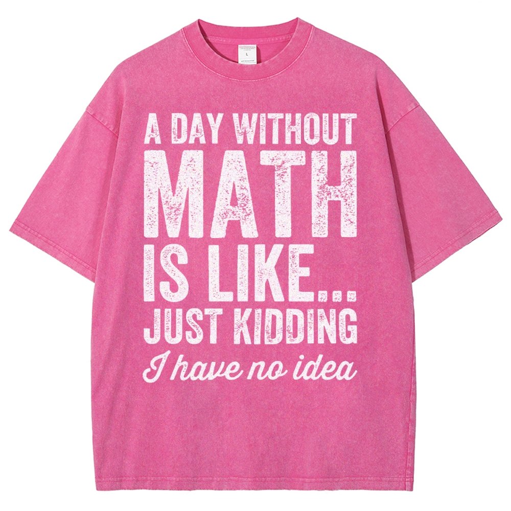 A Day Without Math Is Like Just Kidding I Have No Idea Vintage Distressed T-shirt