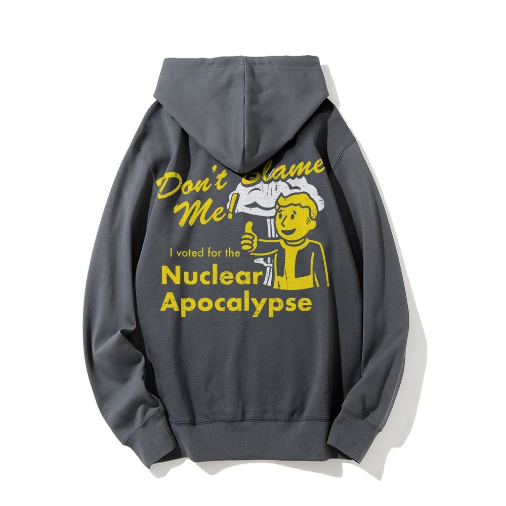 I Voted for the Apocalypse Printed Back Unisex Cotton Hoodie
