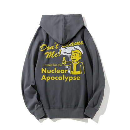 I Voted for the Apocalypse Printed Back Unisex Cotton Hoodie