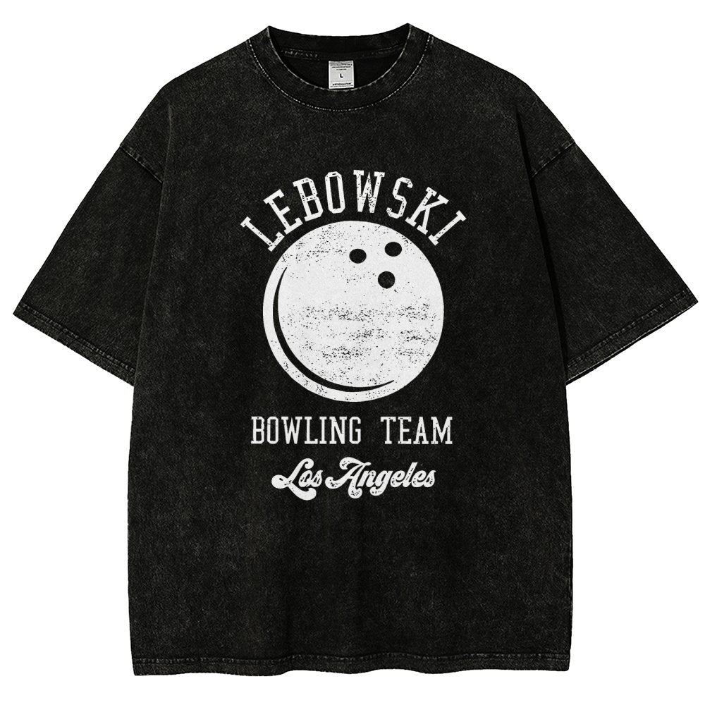 Lebowski Bowling Team Vintage Distressed T-shirt