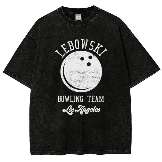 Lebowski Bowling Team Vintage Distressed T-shirt