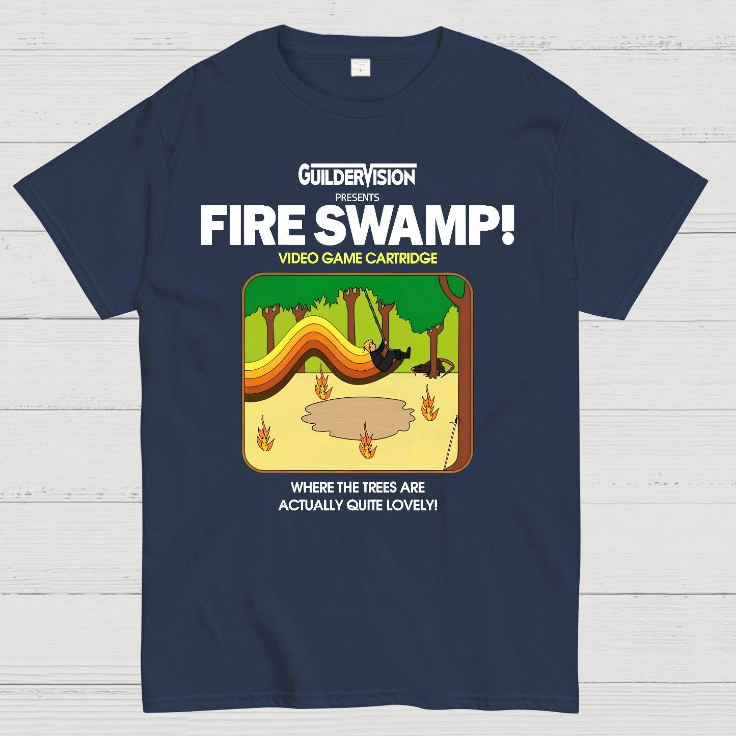 Retro Blazing Swamp Geek T-Shirt