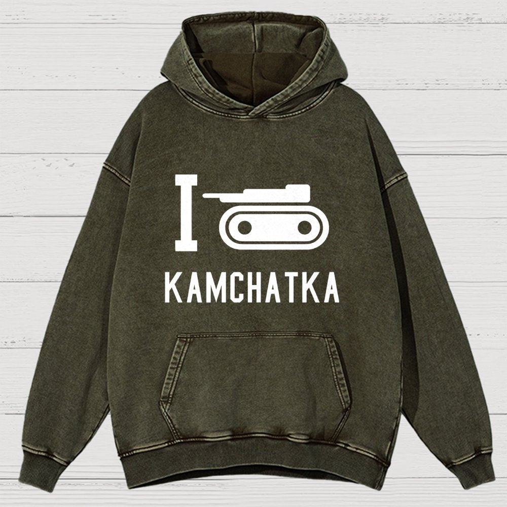 I Love Kamchatka  Vintage Distressed Hoodie