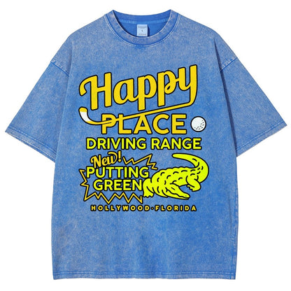 Happy Place Driving Range Vintage Distressed T-shirt