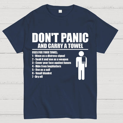 Don't Panic And Carry A Towel Geek T-Shirt