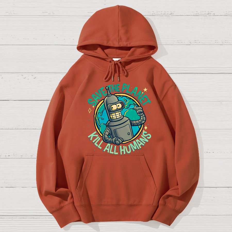 Save The Planet Kill All Humans Geek Cotton Hoodie