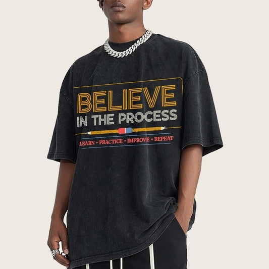 Believe in the Process Vintage Distressed T-shirt
