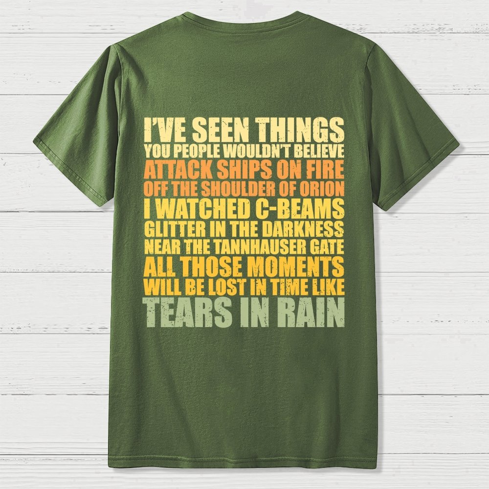 Tears In Rain  Back Printing Geek T-Shirt