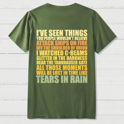 Tears In Rain  Back Printing Geek T-Shirt
