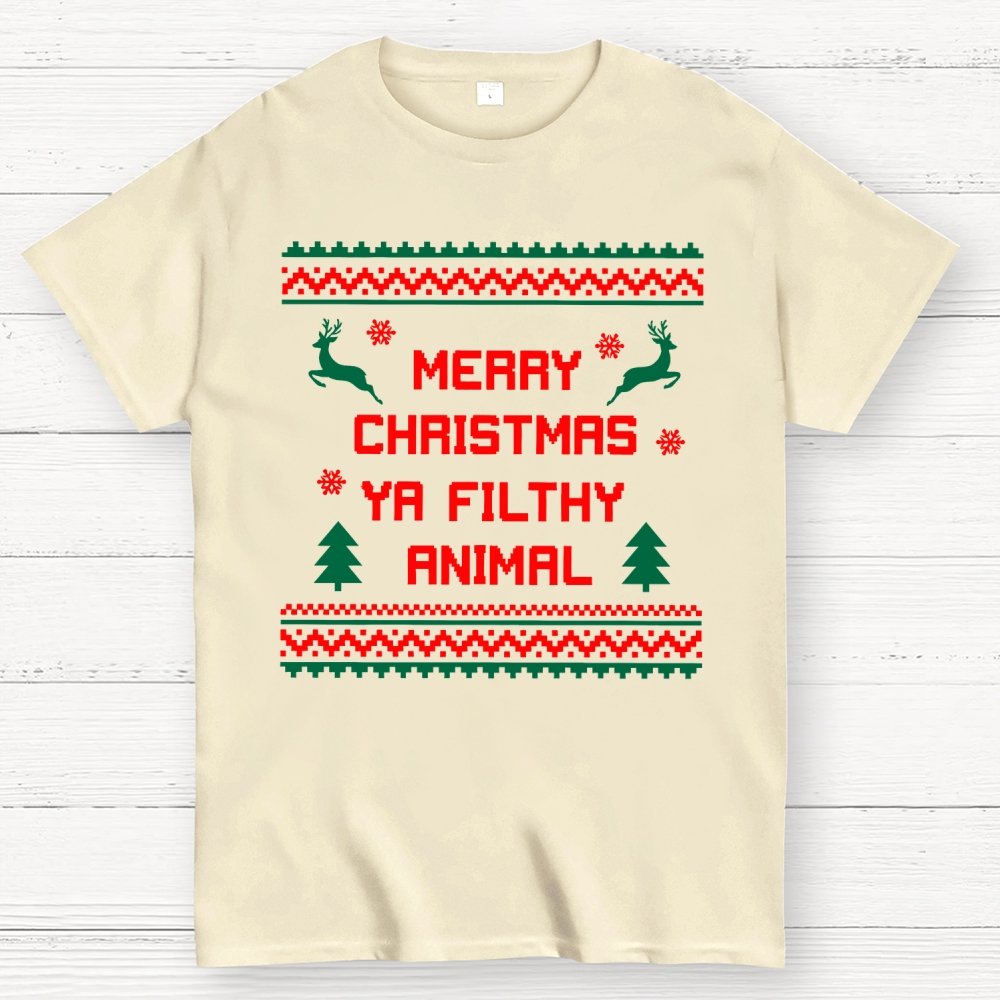 Merry Christmas Ya Filthy Animal  funny Geek T-Shirt