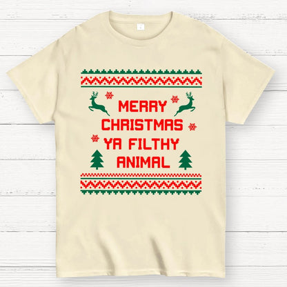 Merry Christmas Ya Filthy Animal  funny Geek T-Shirt